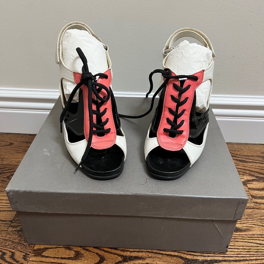 Prada Lace Up Front Sandals Size 39